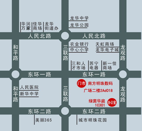 广域数码龙华所处位置简略地图